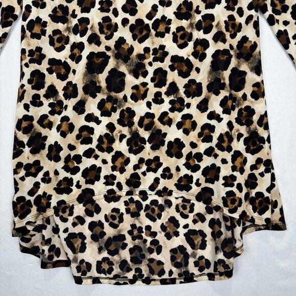 Cato Leopard Print Tunic Top - Black and Brown - Picture 5 of 11